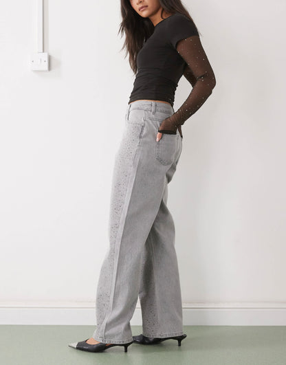Fantasia Crystal Loose Fit Jeans