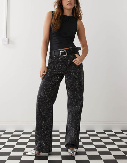 Fantasia Crystal Loose Fit Jeans